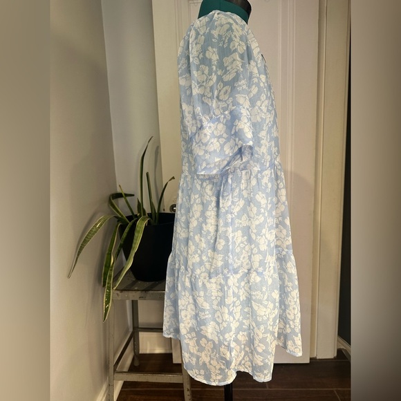 Abercrombie and Fitch boho tiered slip Blue Floral Dress - Picture 5 of 14